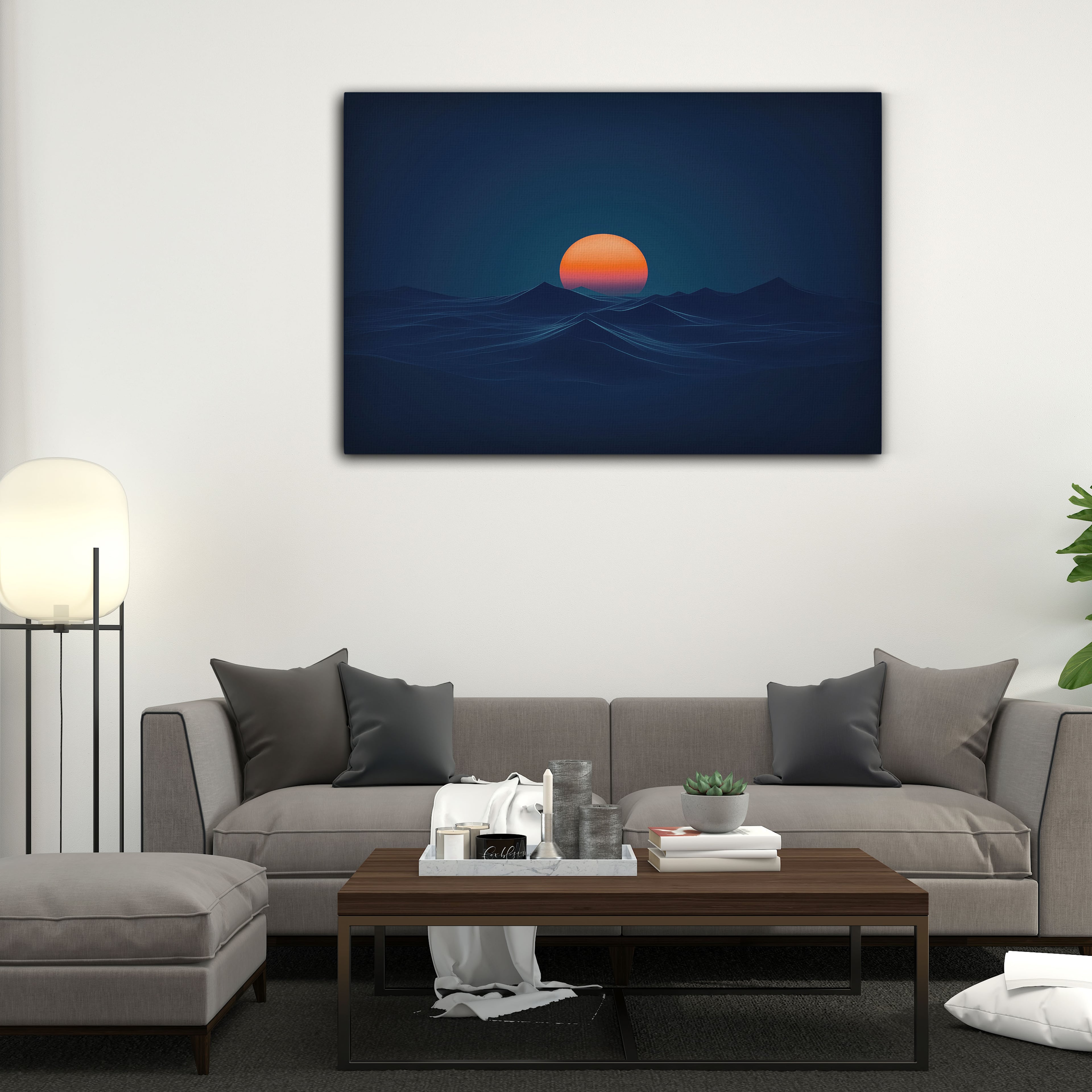 Gün Batımı Minimalist Kanvas Tablo